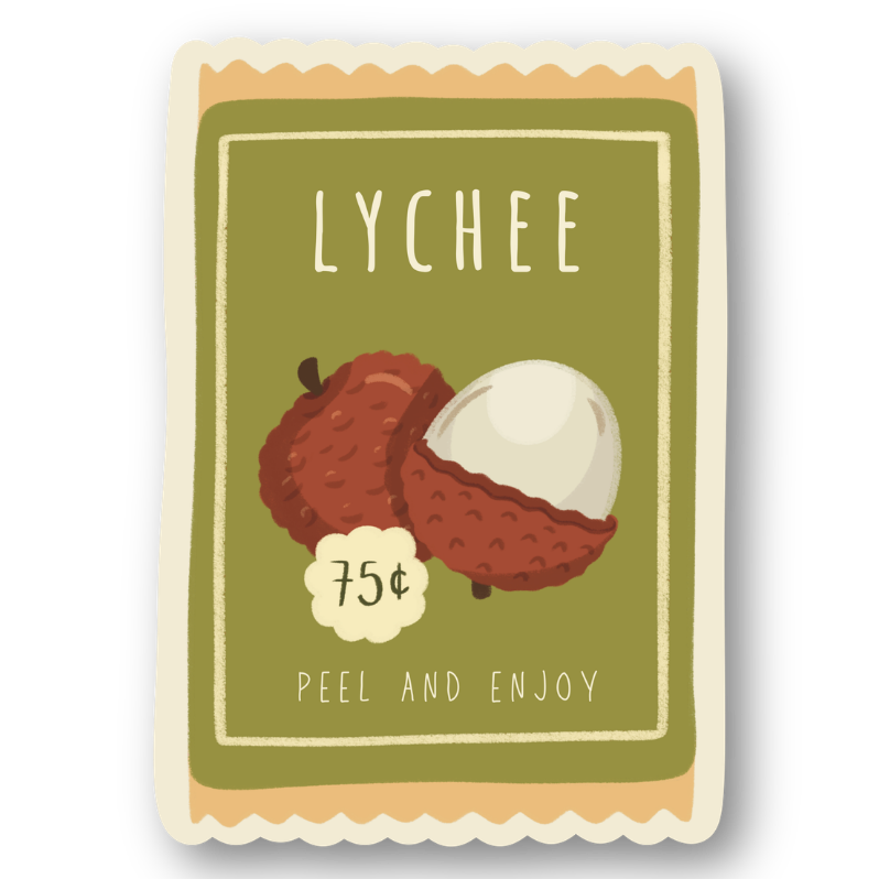 Lychee Seed Packet Sticker