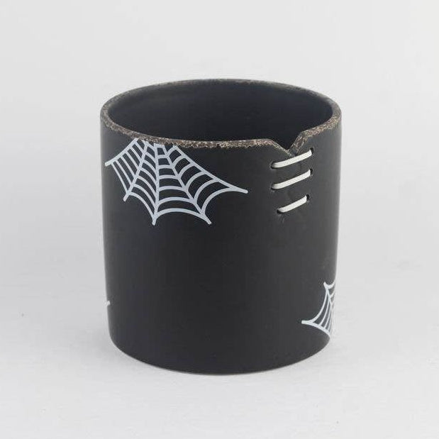 Spiderweb Stitch Ceramic Pot – Halloween Planter