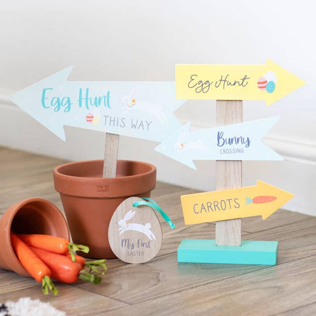 Easter Egg Hunt This Way Sign Stake