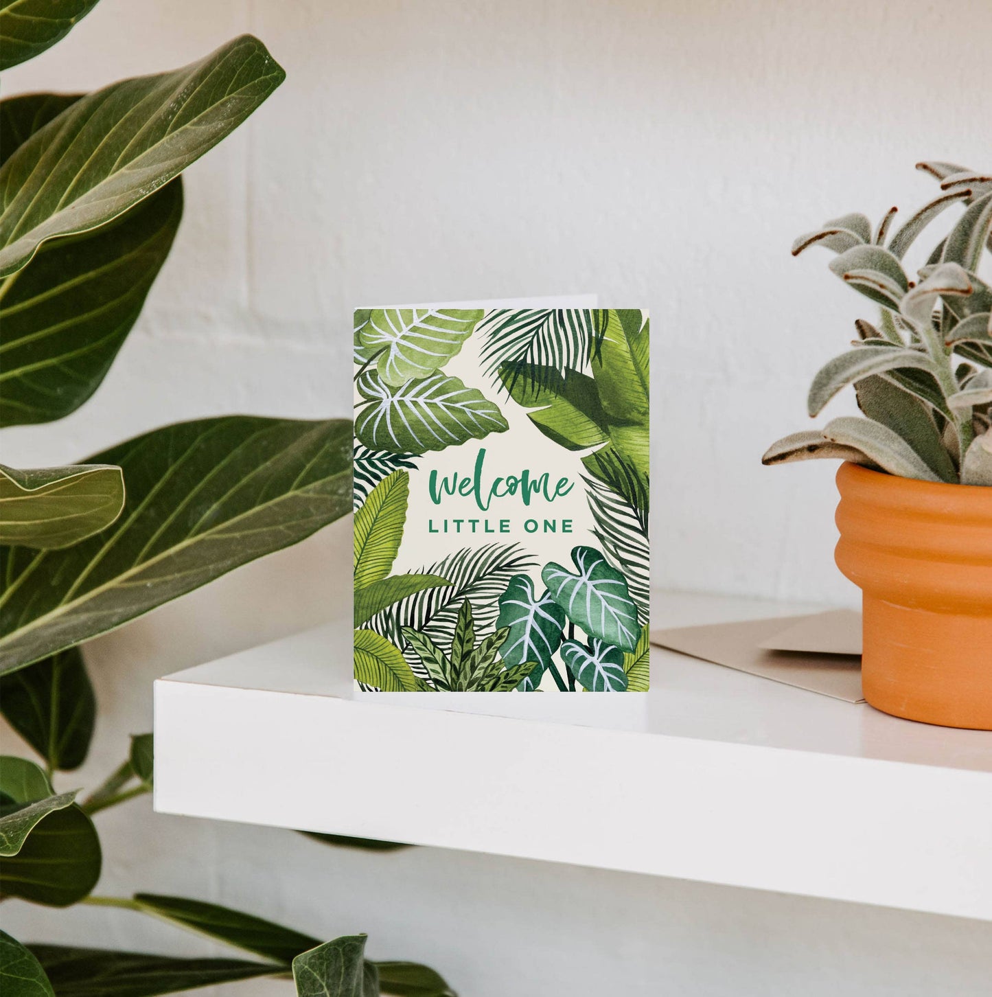 Foliage Welcome Little One Greeting Card