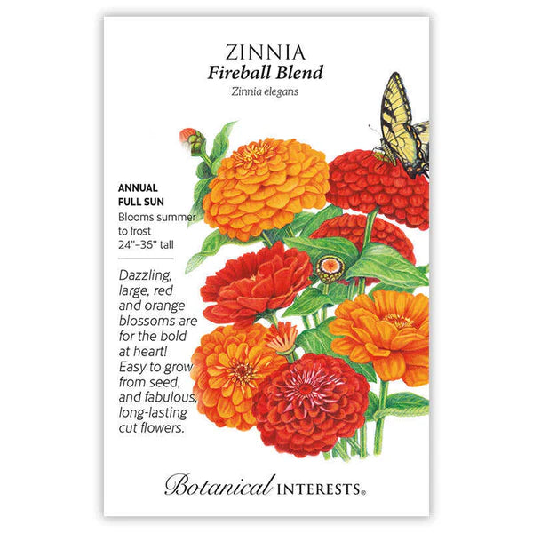 Zinnia seeds, "Fireball Blend"
