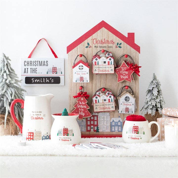 Christmas Village Ceramic Flower Jug