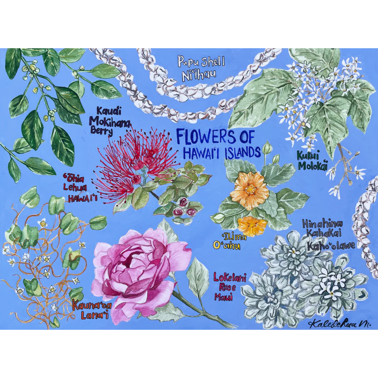 Flowers of Hawai'i by Kaleilehua Designs- kids 70 piece puzzle