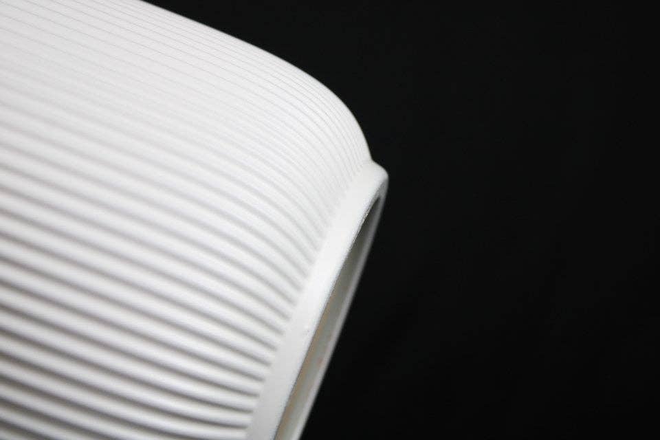 Modern Ribbed White Planter