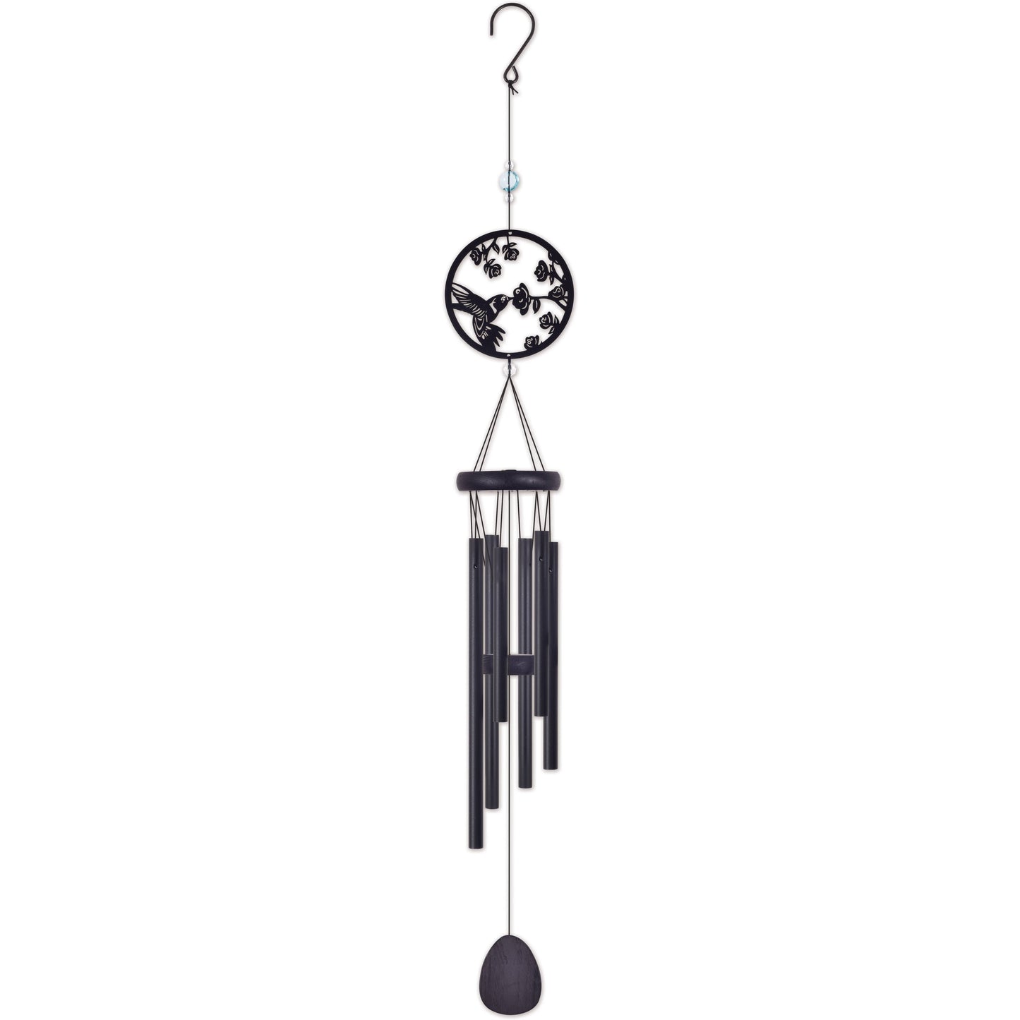 35" Hummingbird Silhouette Wind Chime Garden Decor - 94532