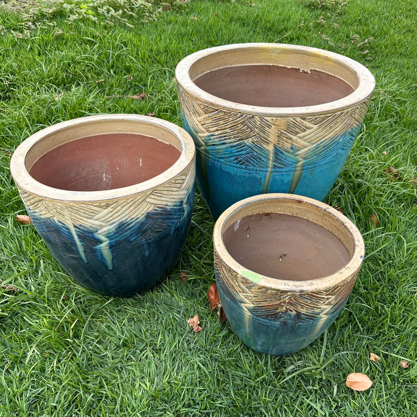 Island Tropic Weave Ceramic Planter