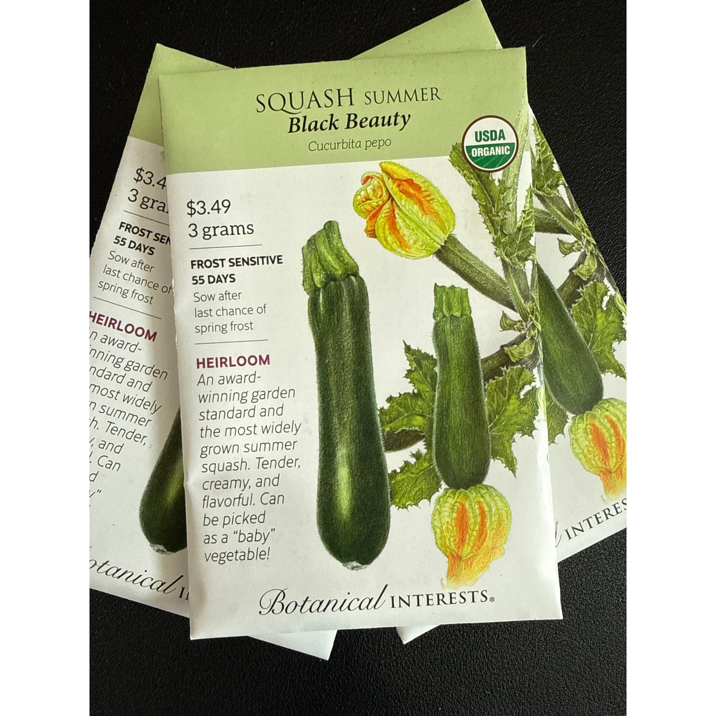 Squash seeds, "Black Beauty"