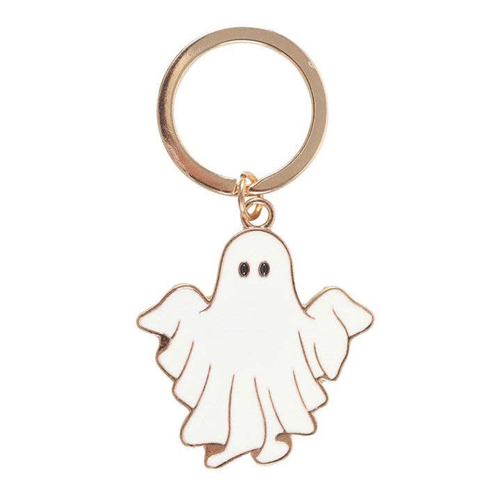 Spooky Season Groovy Ghost Halloween Keyring