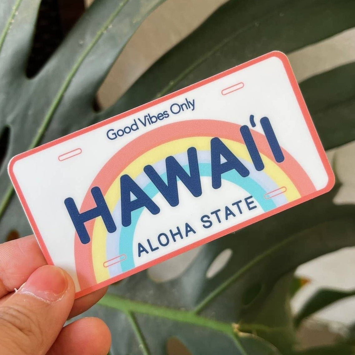 Hawaii New License Plate Sticker - Island Series
