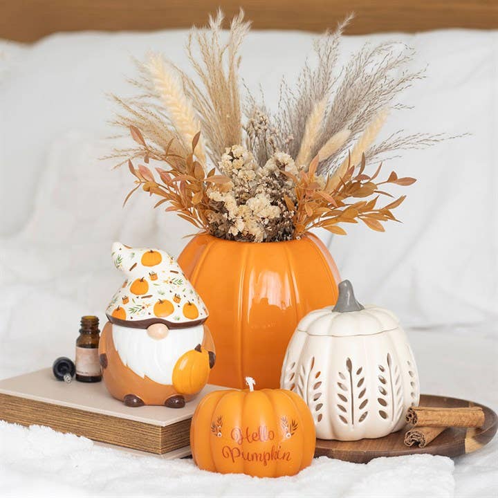 Orange Autumn and Fall Pumpkin Vase