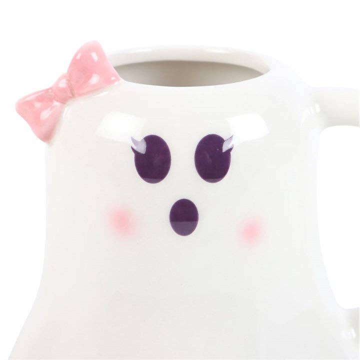 Miss Boo Ghost Shaped Halloween Mug with Bow