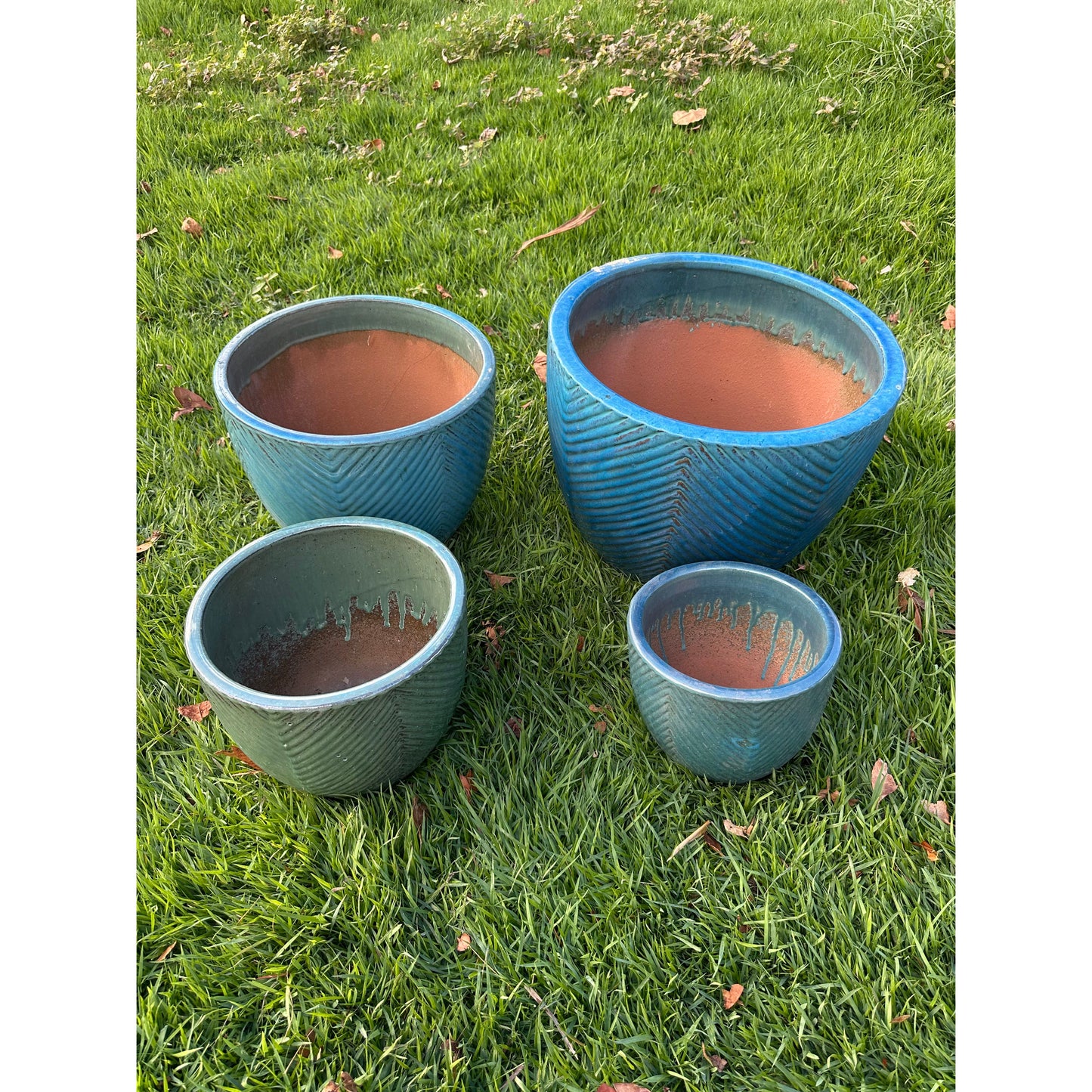 Blue Tropics Ceramic Planter