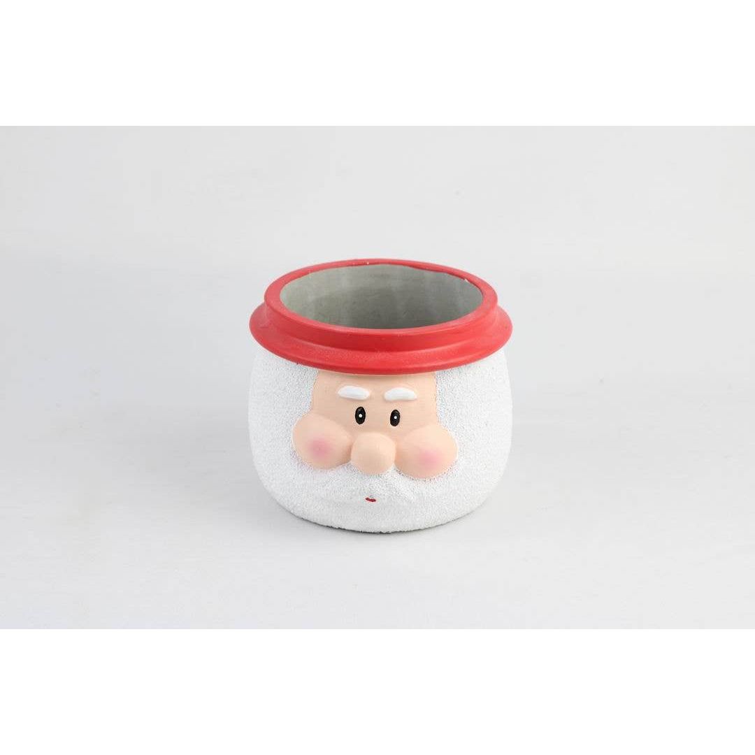 Santa & Snowman Concrete Holiday Pot – Planter or Votive