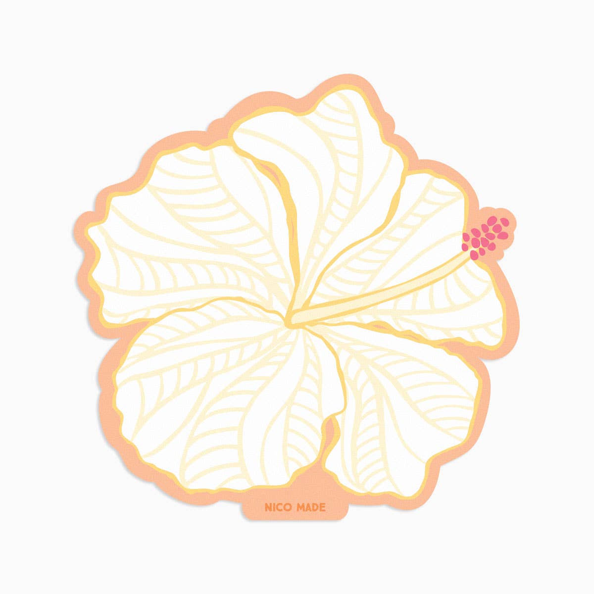 White Hibiscus - Sticker