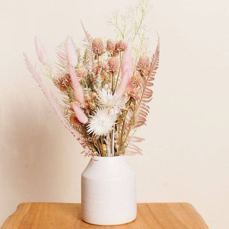 Blush, Green & White Dried Flower Mini Bouquet