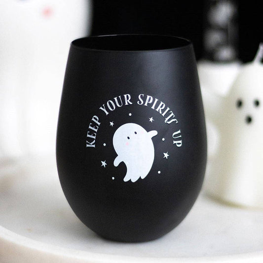 Keep Your Spirits Up Stemless Halloween Ghost Glass