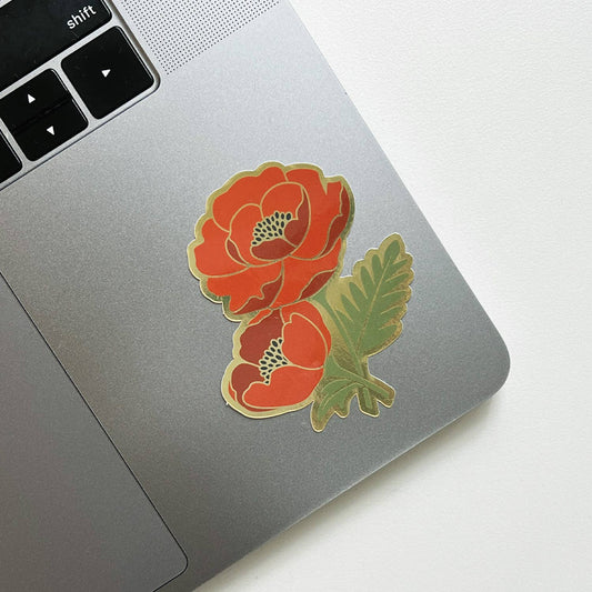 Isabelle Poppy Sticker | Luxe Metallic Gold Sticker