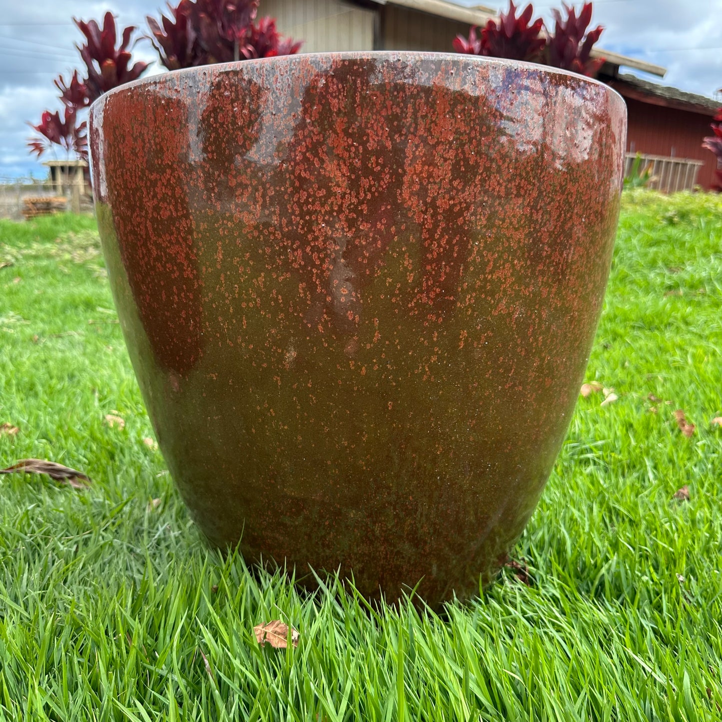 Rustic Red Ceramic Planter