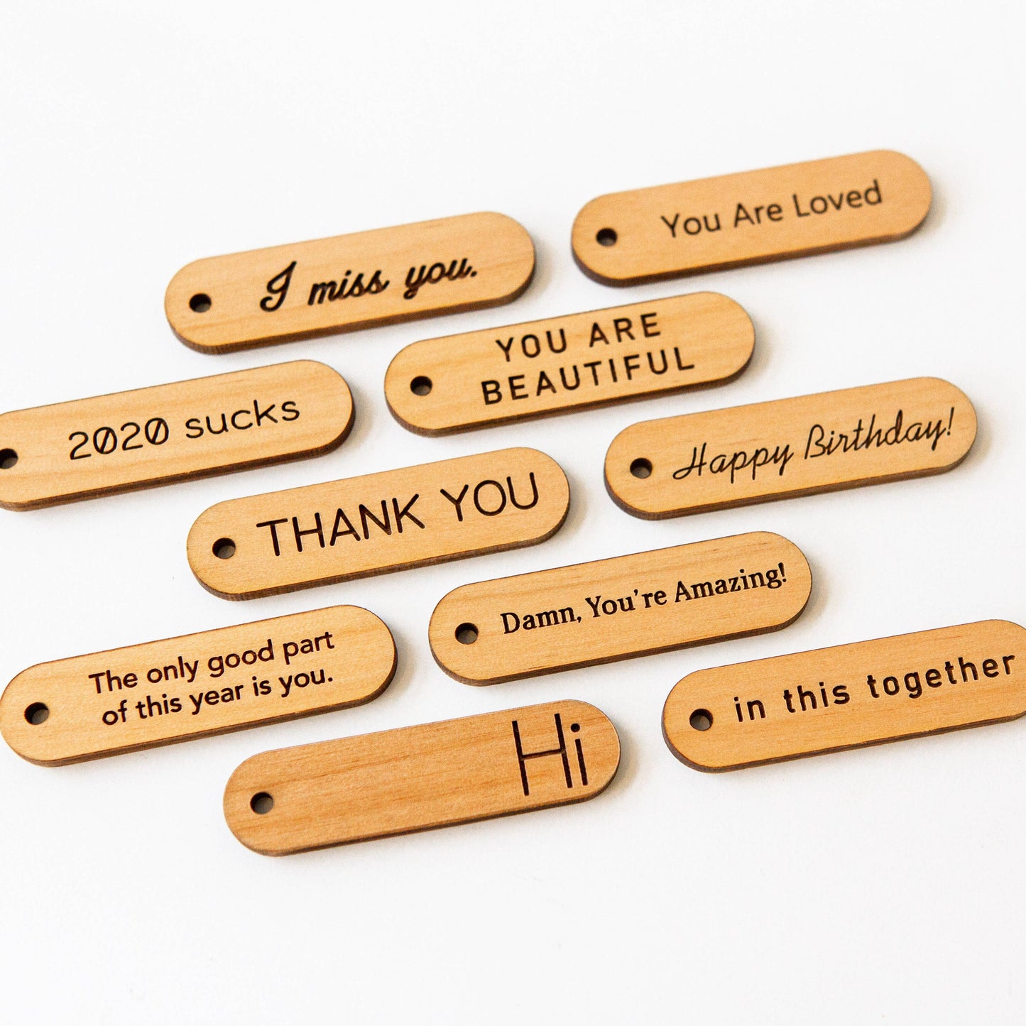 Mini Dried Floral Vases & Wood Gift Tag