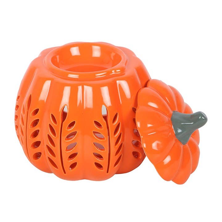 Orange Autumn Leaf Cut Out Pumpkin Oil Burner and Wax Warmer