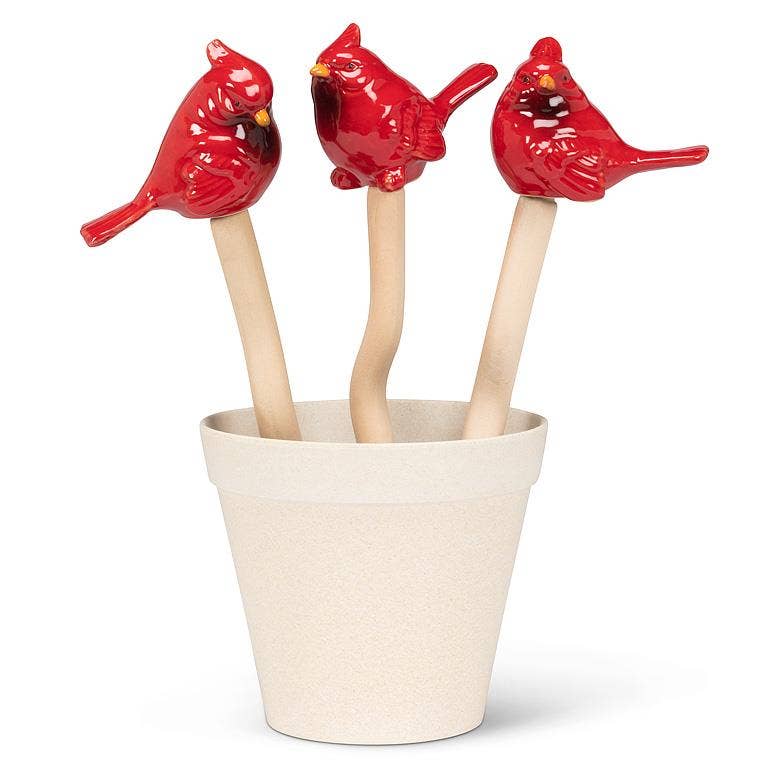 Wobbly Cardinal on Stake-3 Assorted-11.5"H