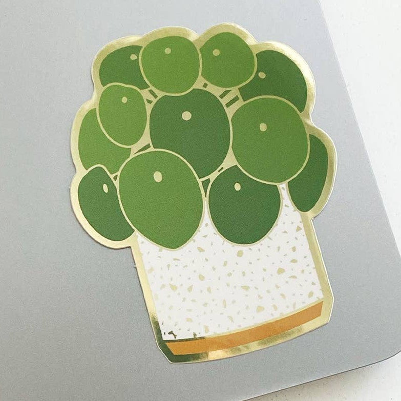 Pilea Sticker | Luxe Metallic Gold Sticker