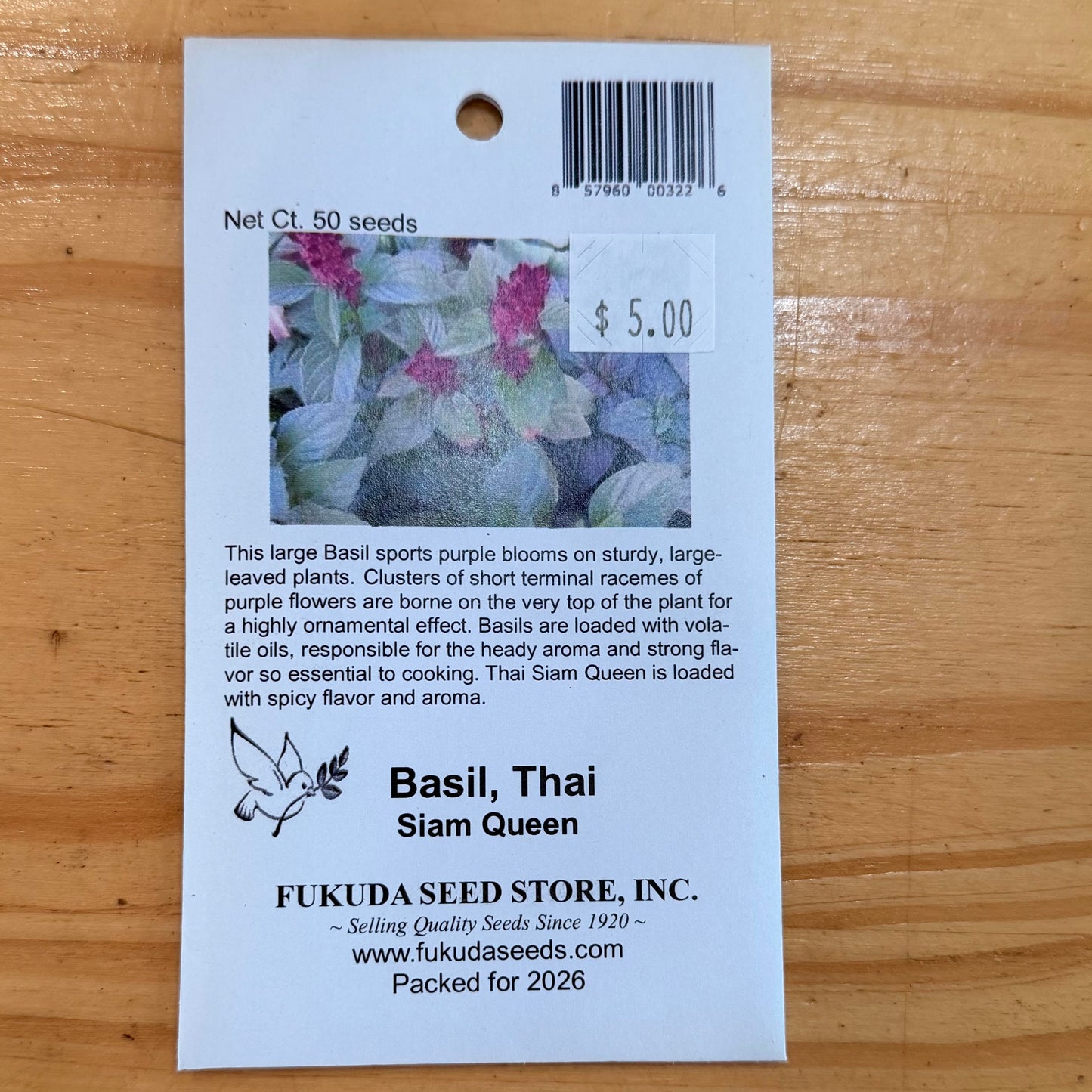 Basil, Thai Siam Queen, seeds