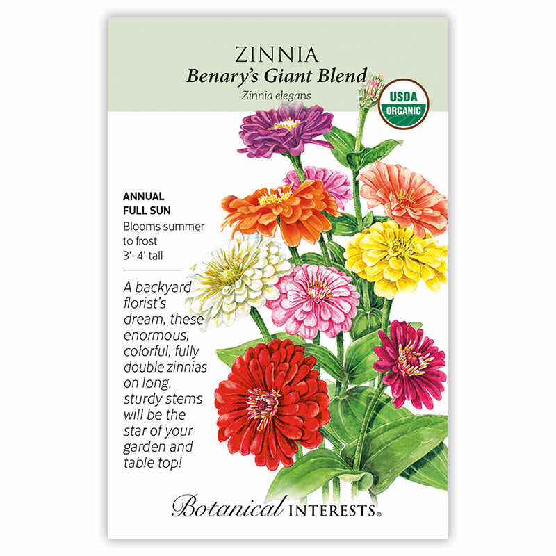 Zinnia seeds, "Benary's Giant Blend"