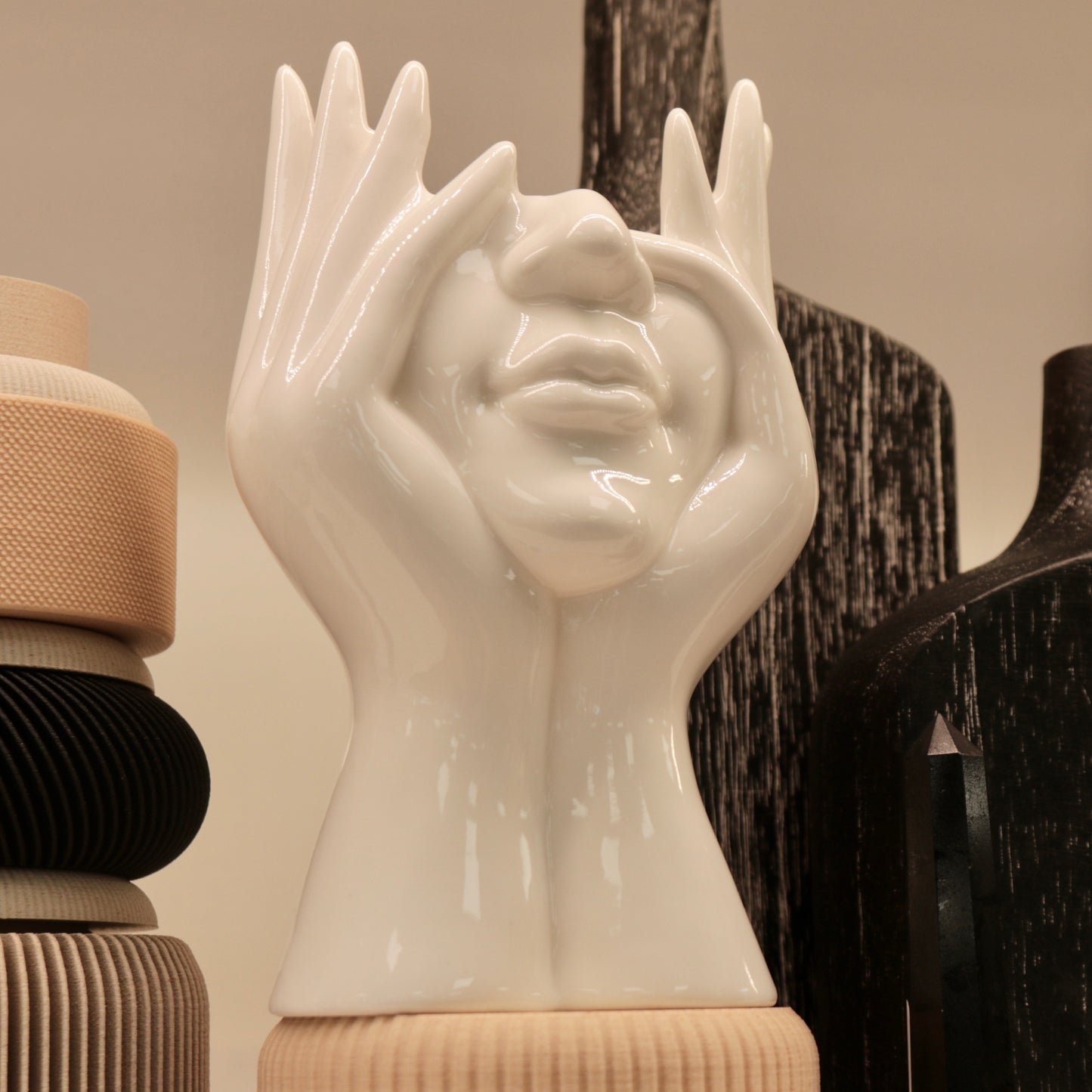 White Ceramic Face Vase