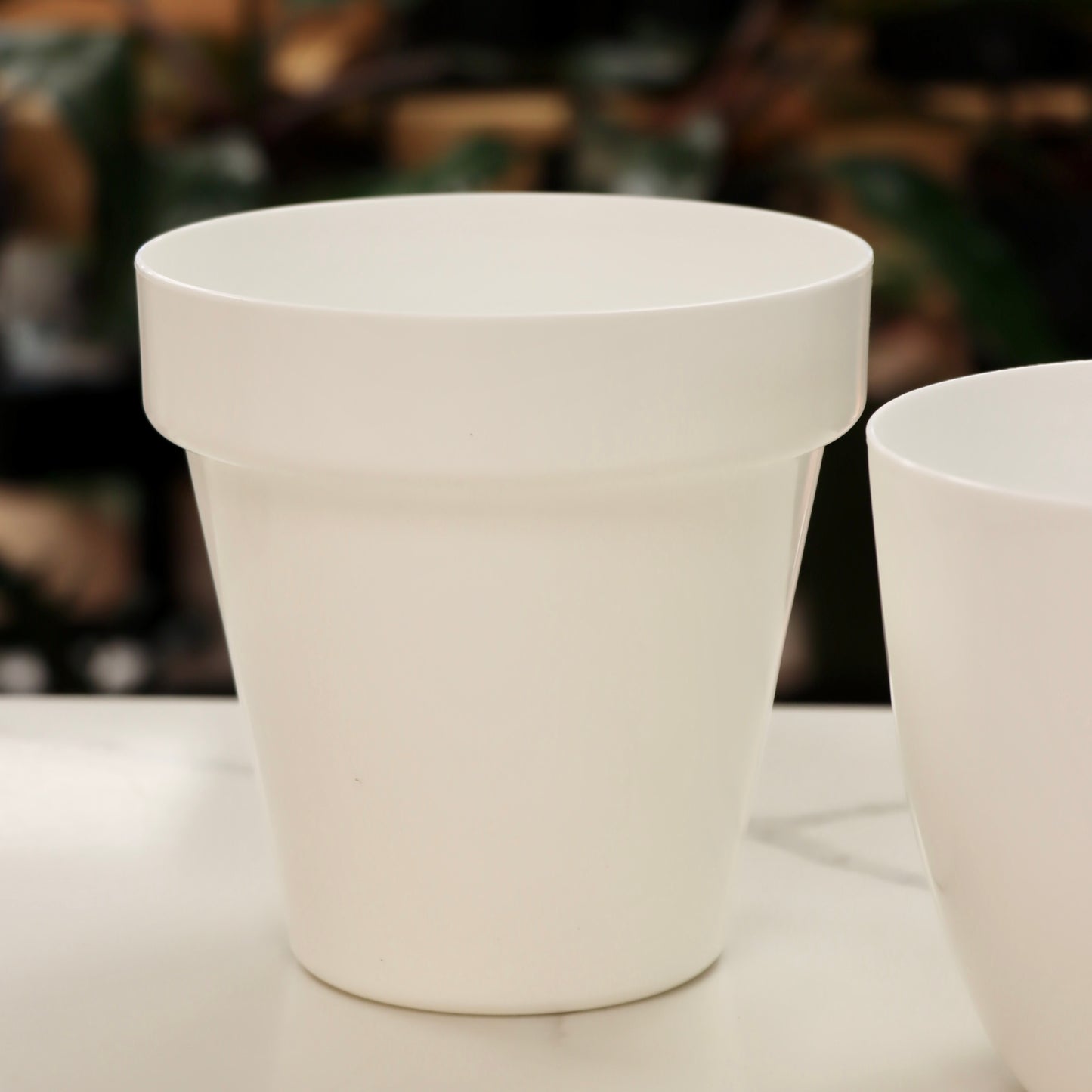 White Plastic Planter