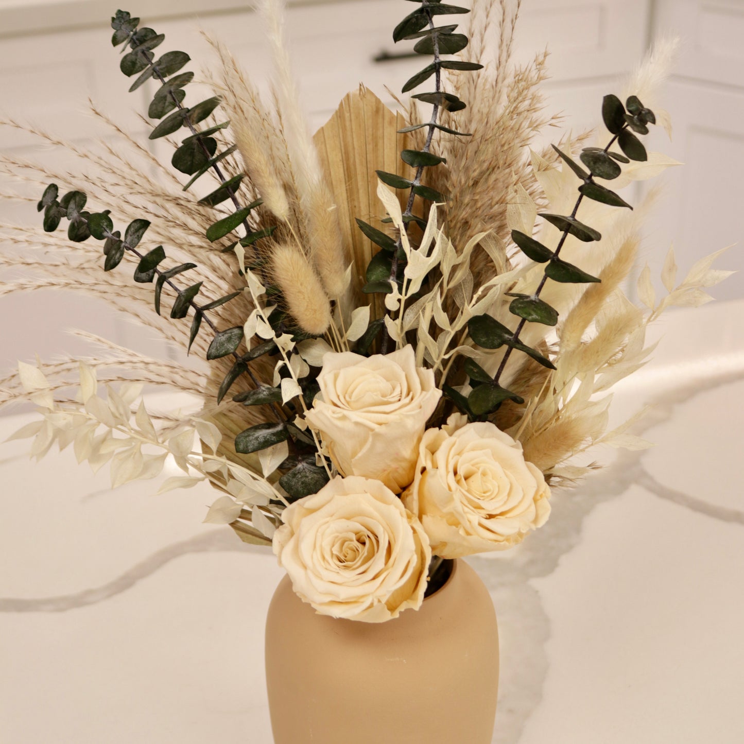 Preserved Rose Arrangement Neutral