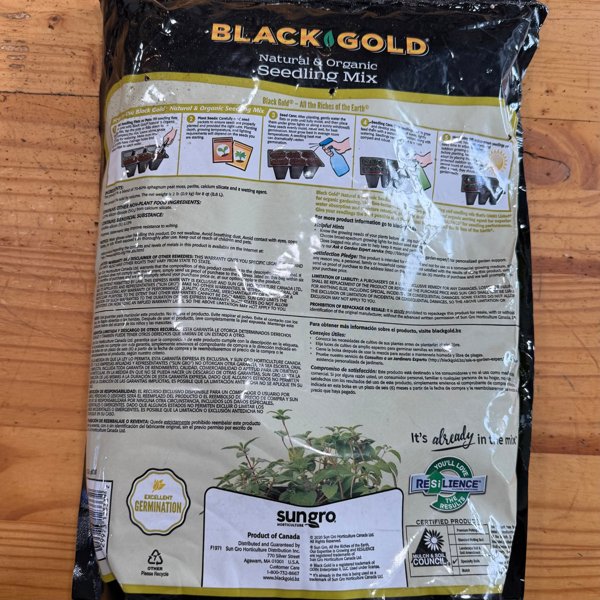 Black Gold Media — Natural & Organic Seedling Mix 8 qt