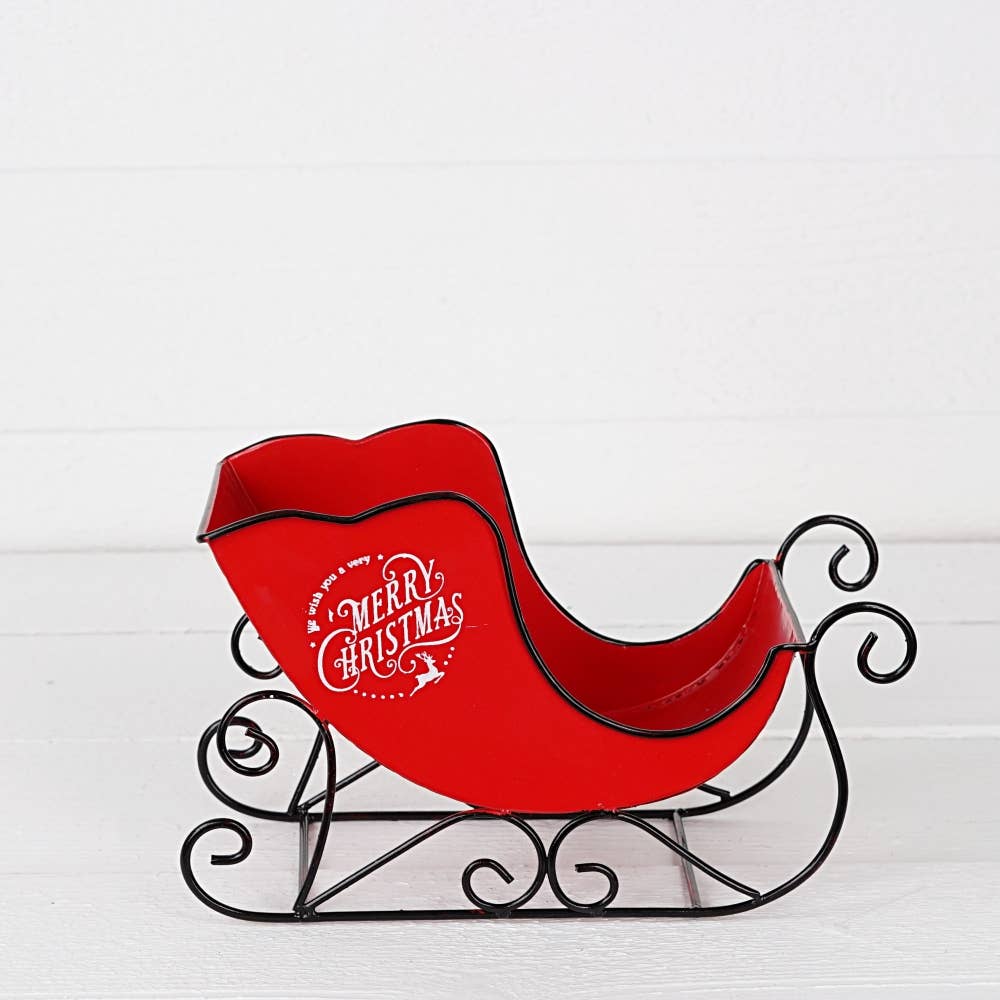 Vintage Look - Metal Sleigh (Merry Christmas)