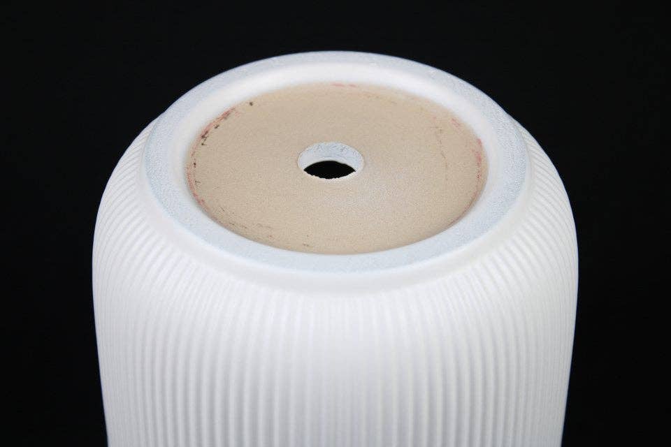 Modern Ribbed White Planter