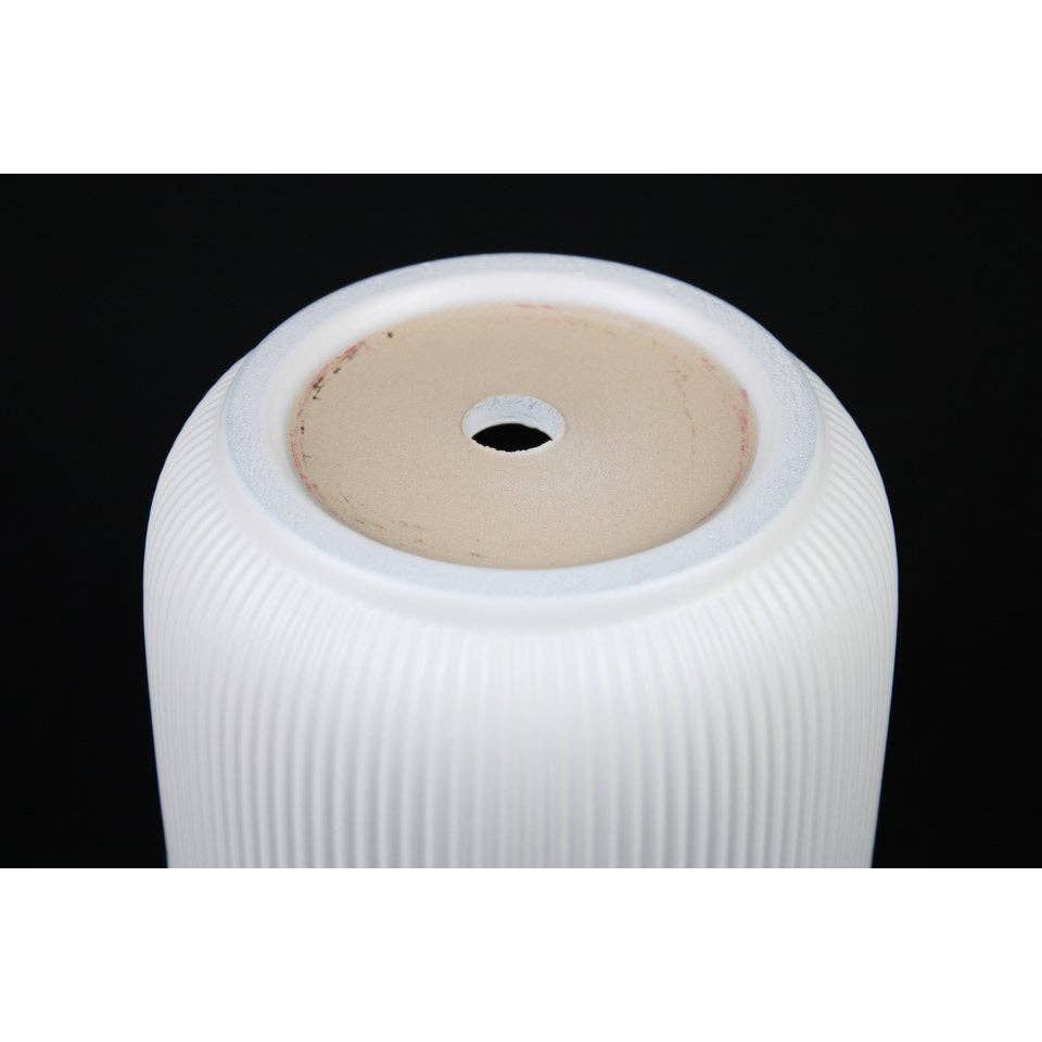 Modern Ribbed White Planter