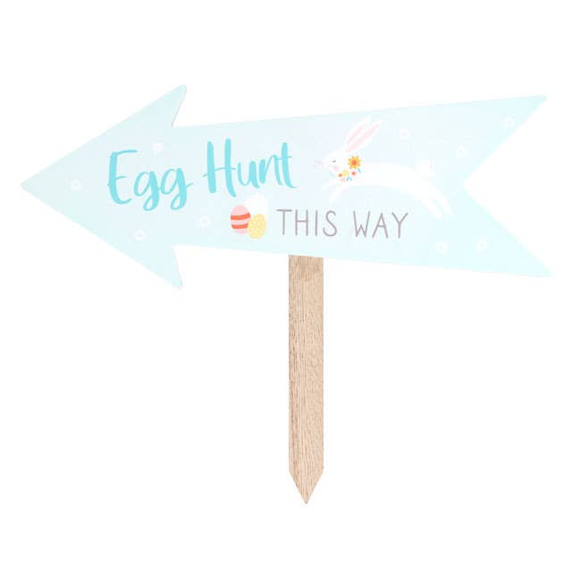 Easter Egg Hunt This Way Sign Stake