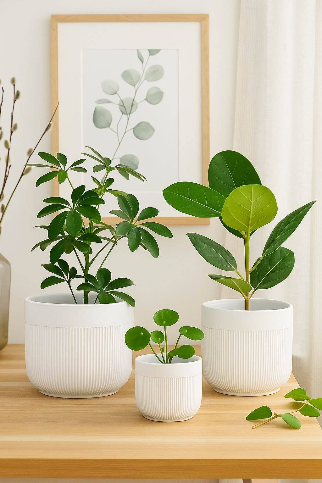 Modern Ribbed White Planter