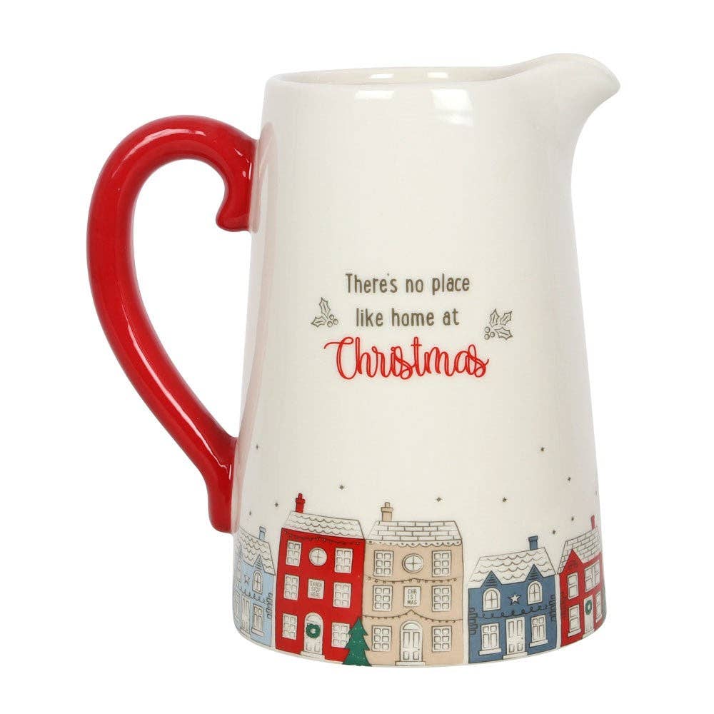 Christmas Village Ceramic Flower Jug