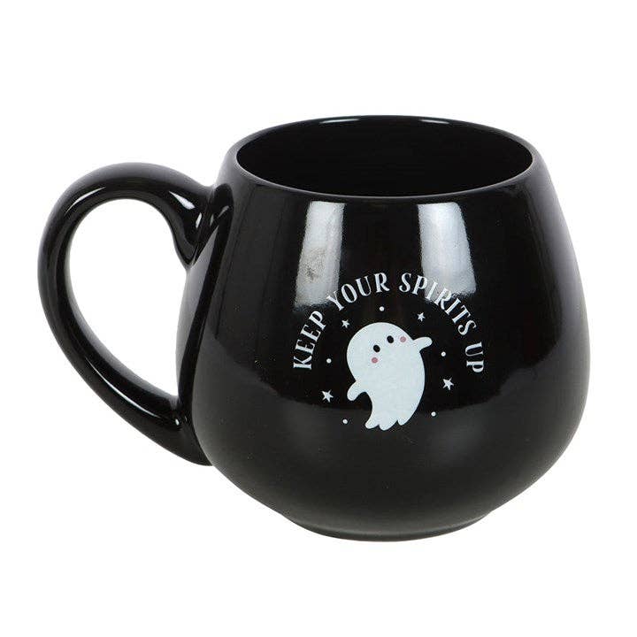 Keep Your Spirits Up Rounded Halloween Ghost Mug