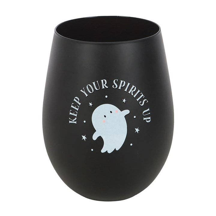 Keep Your Spirits Up Stemless Halloween Ghost Glass