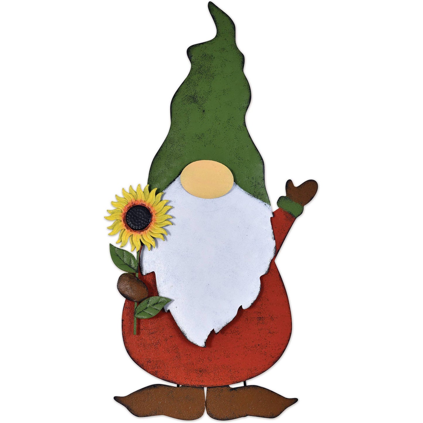 Gnome with Sunflower Porch Sitter