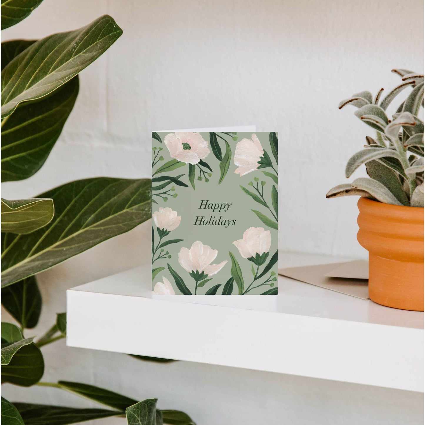 Holiday Floral Christmas Card