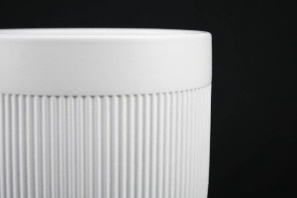 Modern Ribbed White Planter