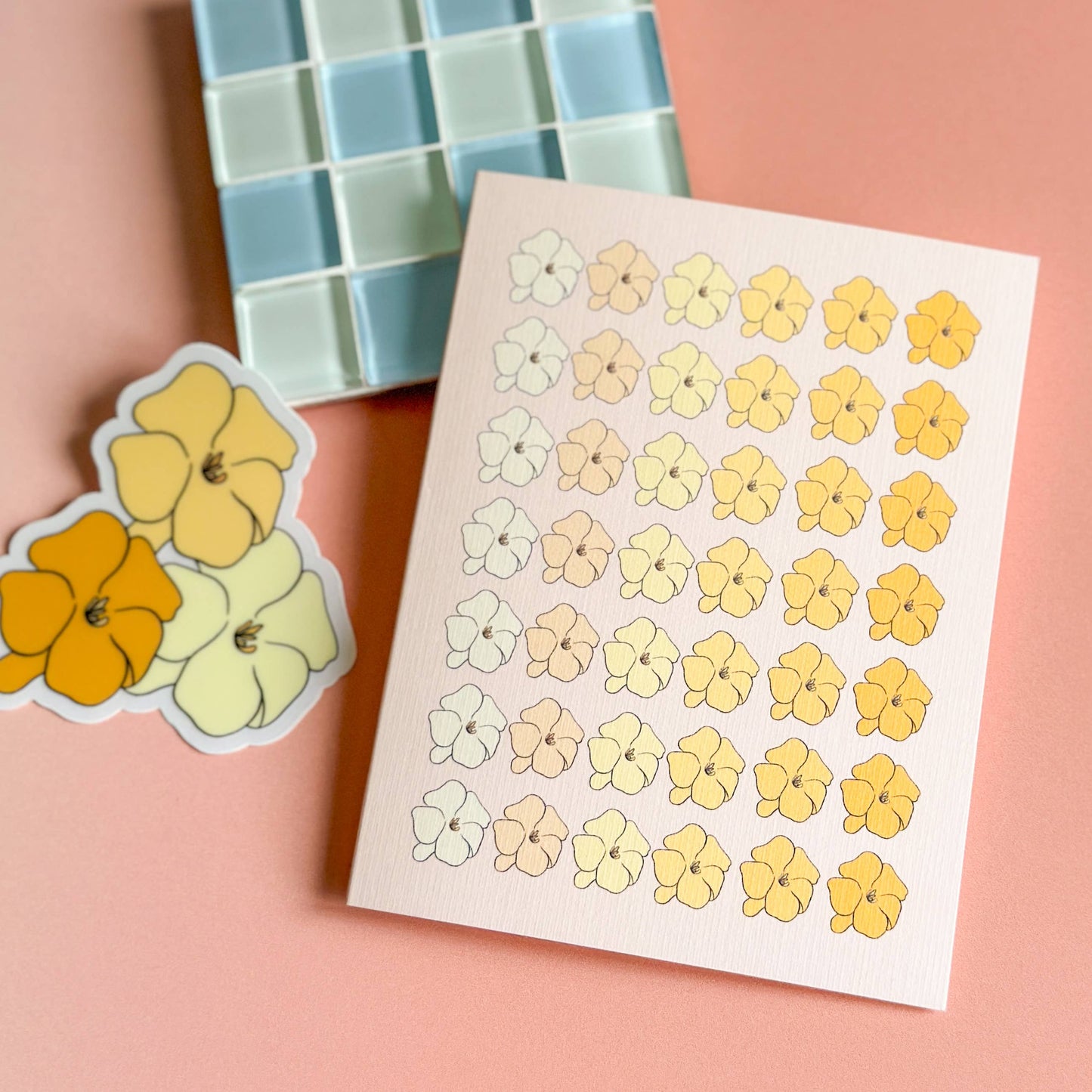 Pale Pink Puakenikeni Gradient - Greeting Card