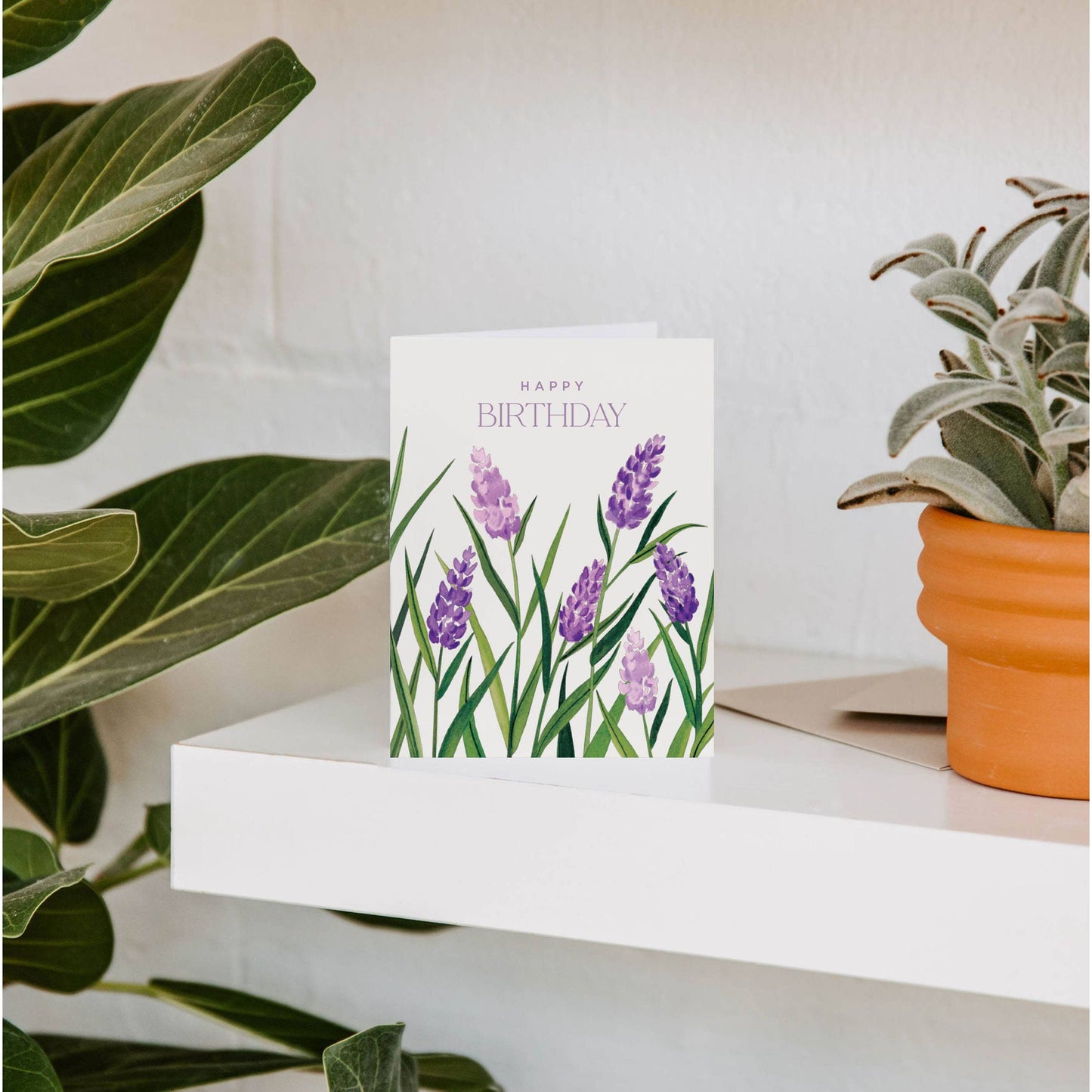 Lavender Field Happy Birthday Greeting Card