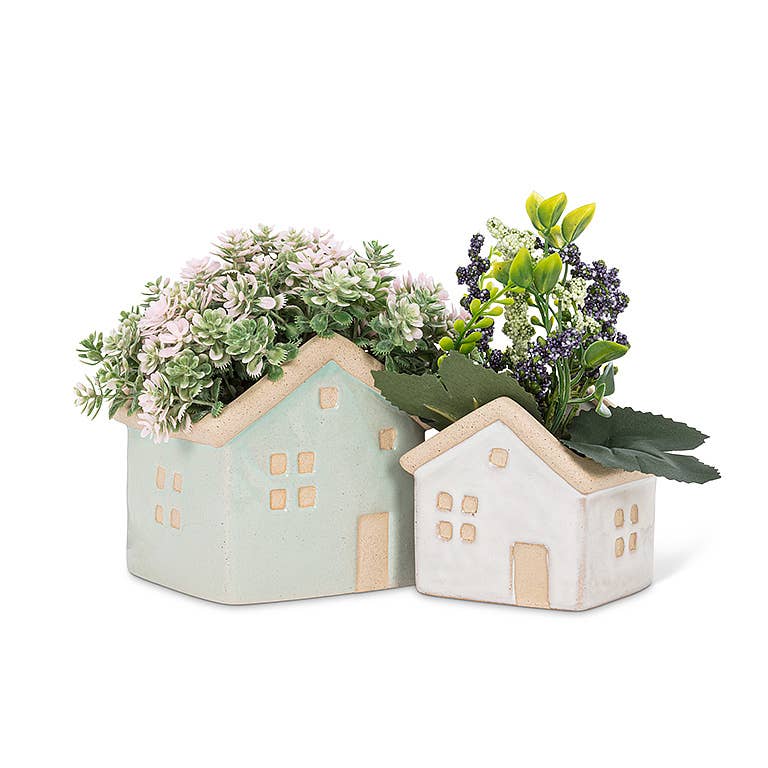 Mini House Planter-Gry-2.5" L