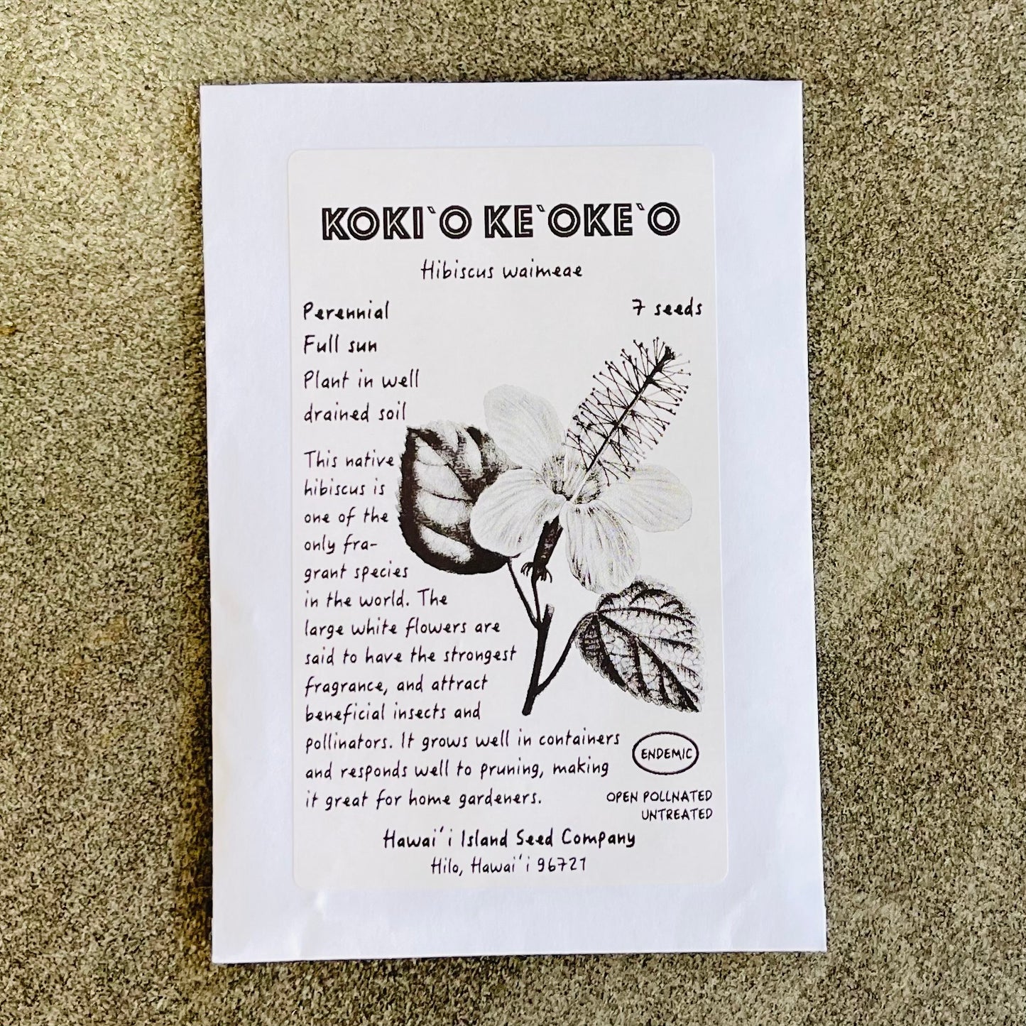 Koki'o ke'oke'o, seeds