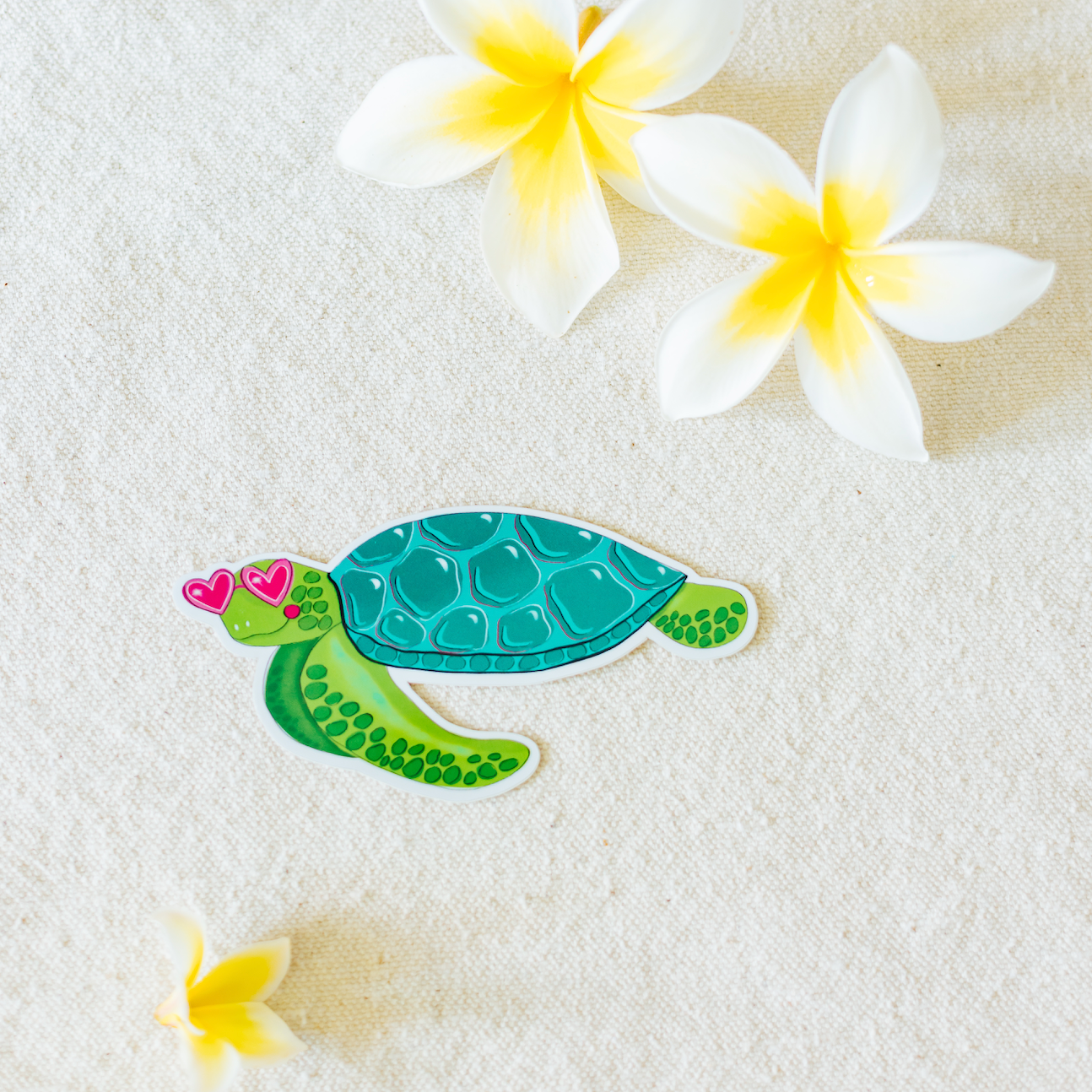 Heart Eyes Honu Sticker