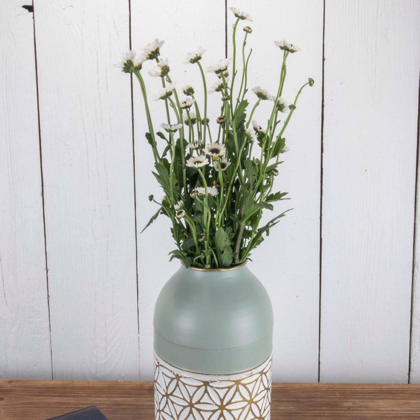 Modern Brass Vase Green