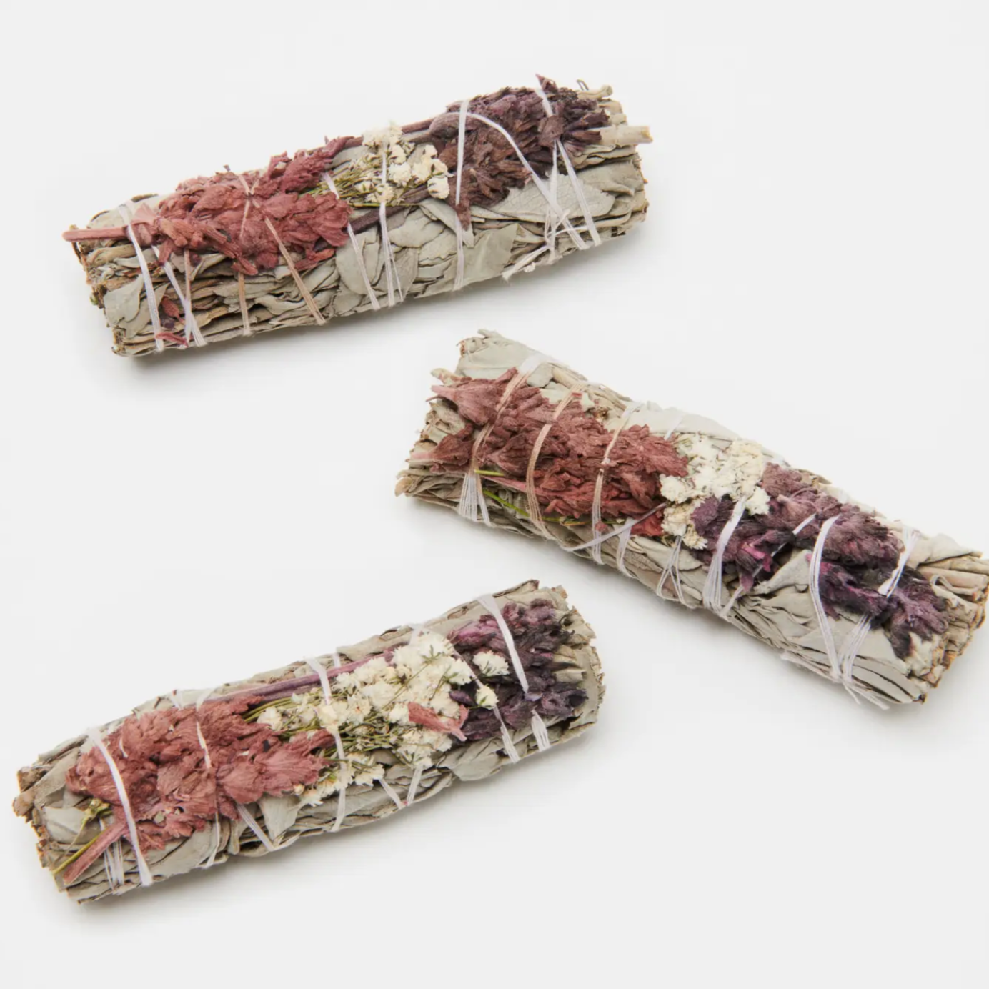White Sage and Pink + Purple Lavender Smudge Bundles